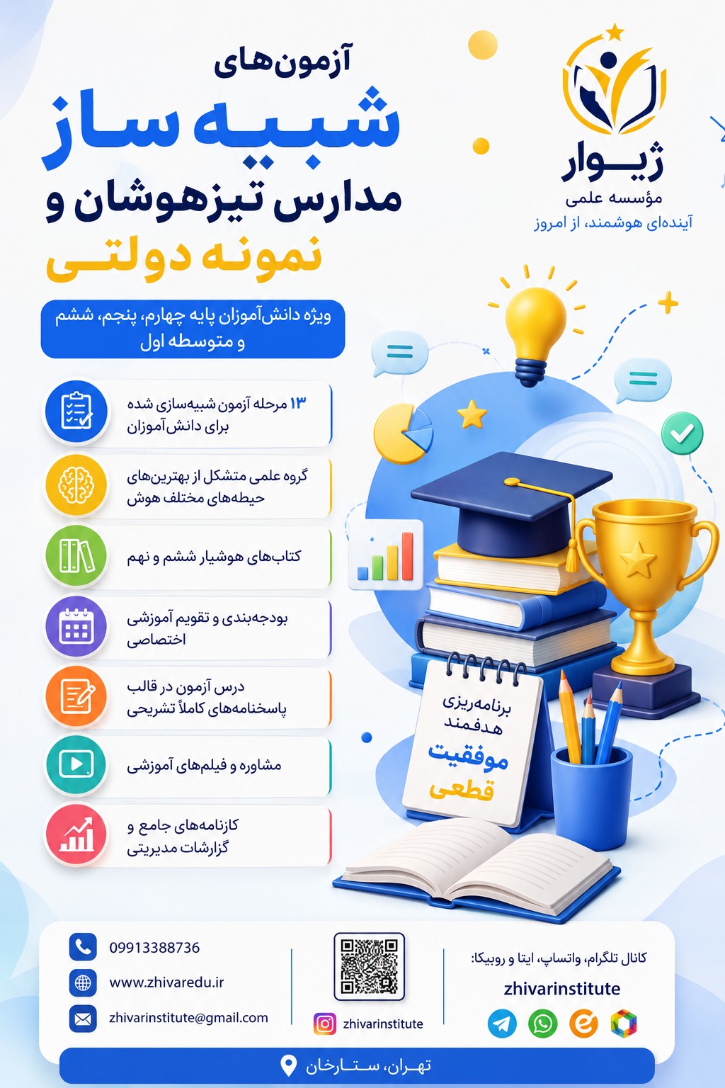 دانلود بودجه بندی آزمون های تشریحی موسسه ژیوار در سال تحصیلی 1406-1405